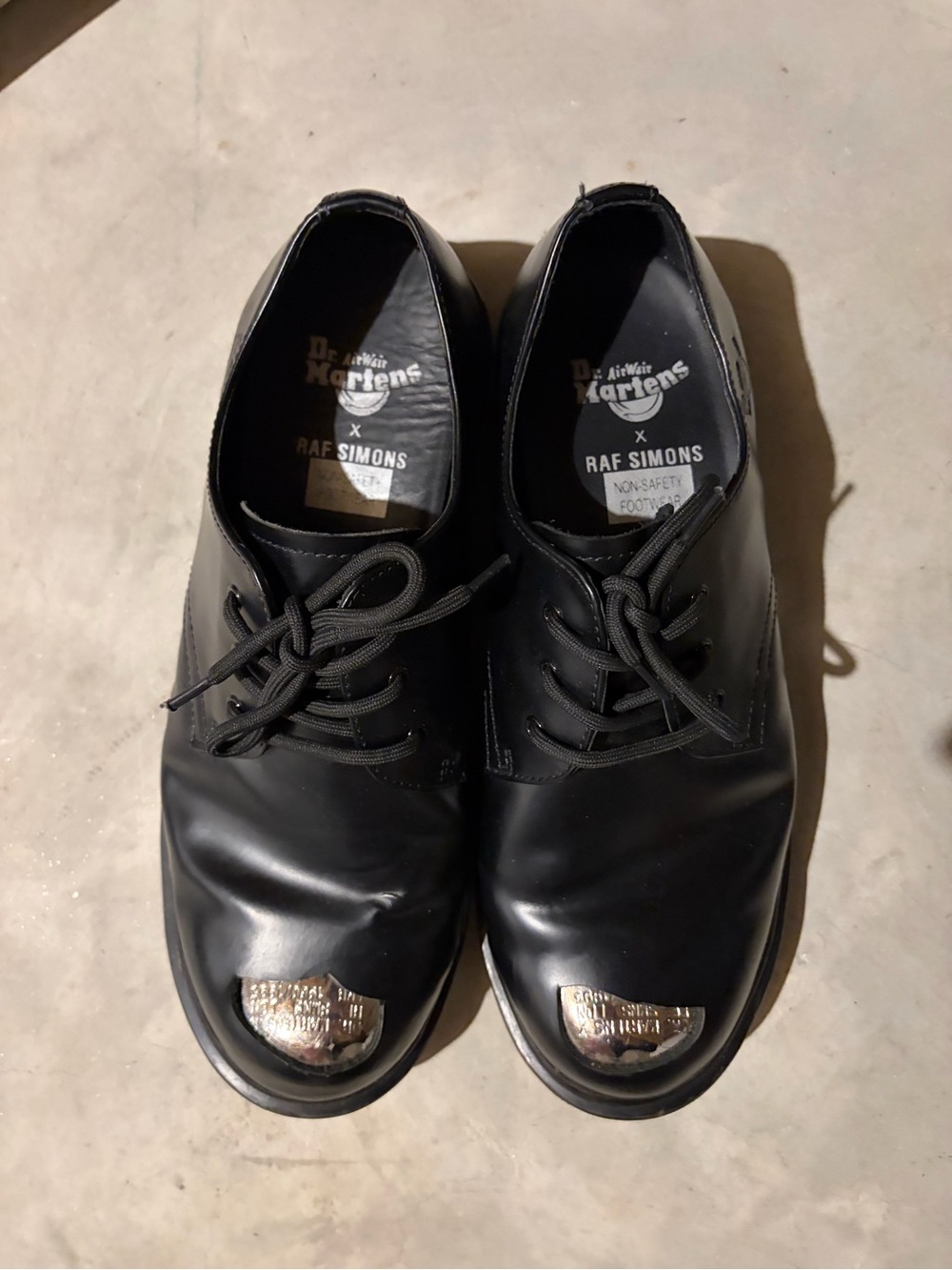 Raf Simons x Dr Martens Black Leather Derby Shoes